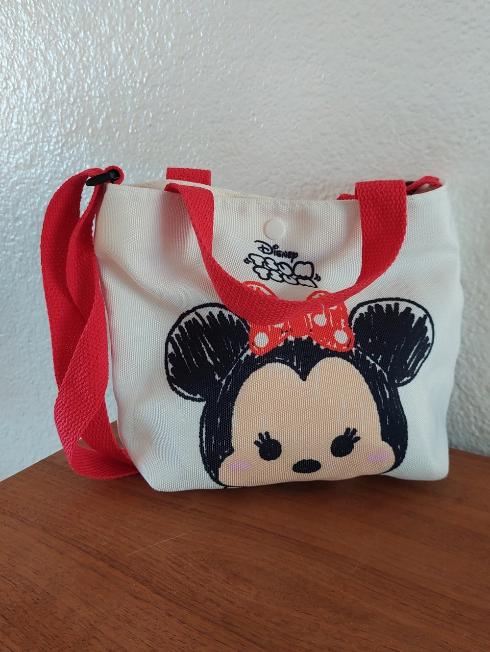 Disney Minnie Mouse Cream and Red Canvas Tote Bag